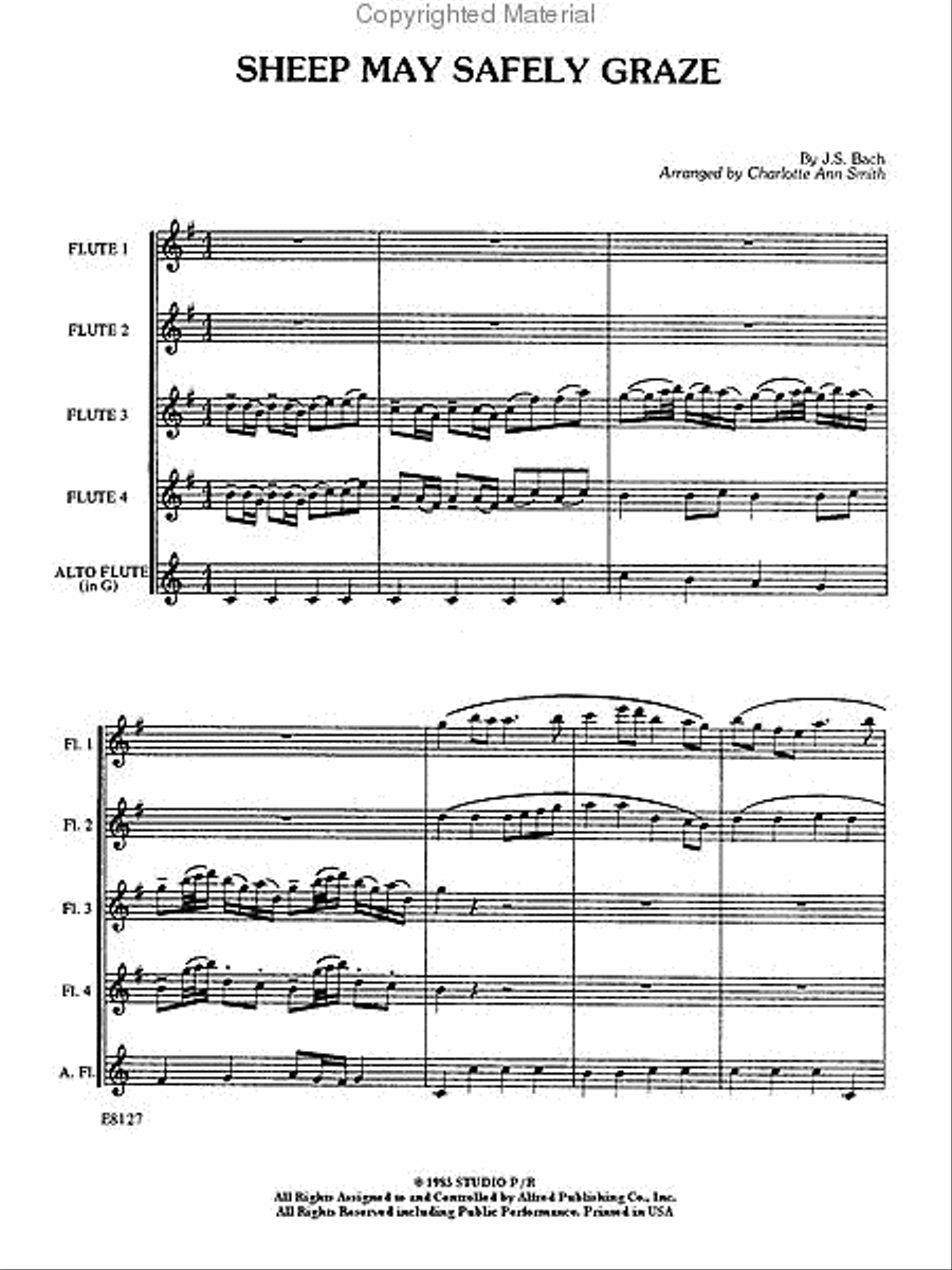 Sheep May Safely Graze Sheep May Safely Graze Flute Choir scores gallery preview page 2