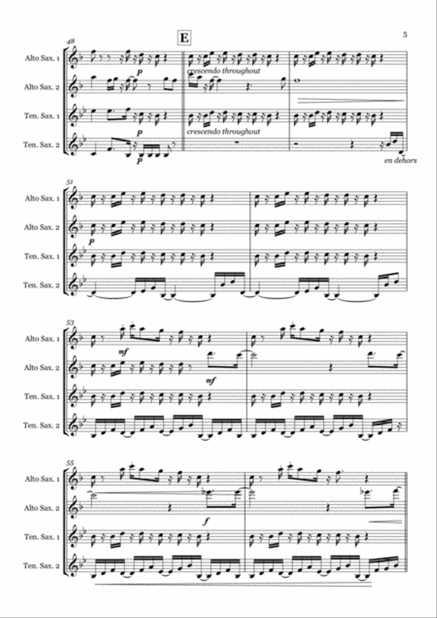 I Want You Back Saxophone Quartet scores gallery preview page 5