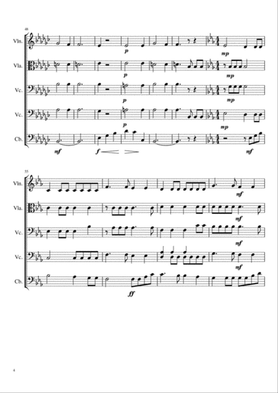 Do Not Cast Me Off in Time of Old Age - For String Quintet String Quartet scores gallery preview page 4