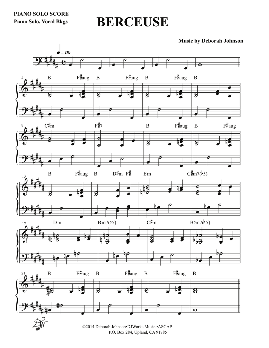 Berceuse Piano Solo Score 2-Part scores gallery preview page 3