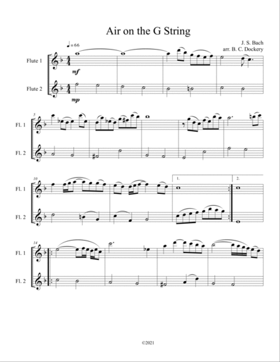 20 Classical Themes for Flute Duet Flute Duet scores gallery preview page 4