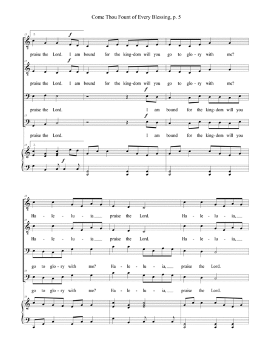 Come Thou Fount of Every Blessing TTBB scores gallery preview page 4