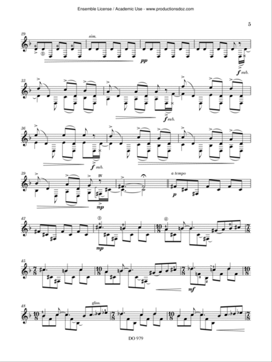 Étude en Ré mineur / Mahlérienne Classical Guitar scores gallery preview page 5
