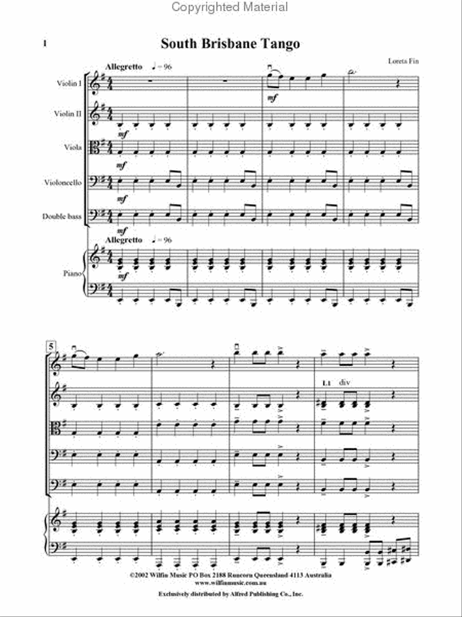 South Brisbane Tango String Orchestra scores gallery preview page 2