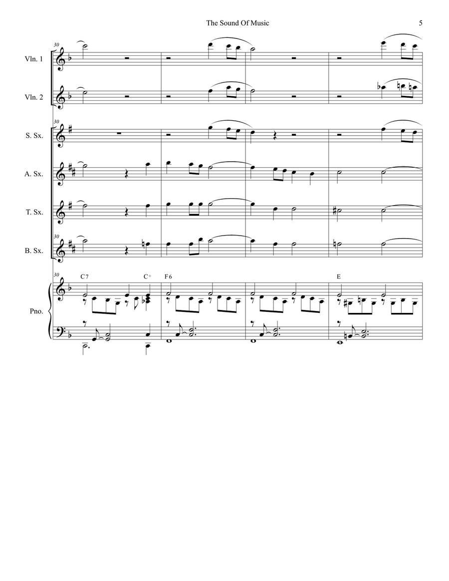 The Sound Of Music The Sound Of Music Saxophone Quartet scores gallery preview page 5