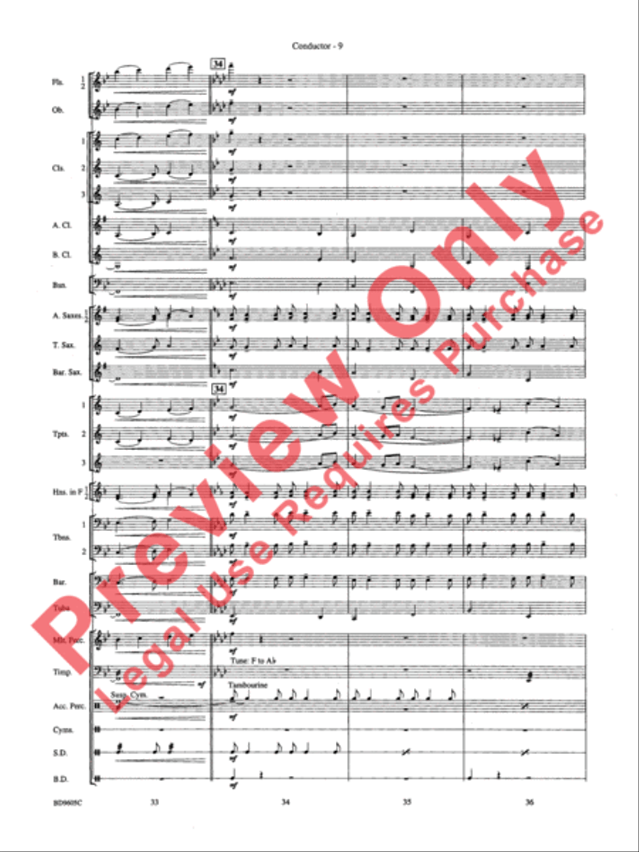 Tower Hill Overture Concert Band scores gallery preview page 12