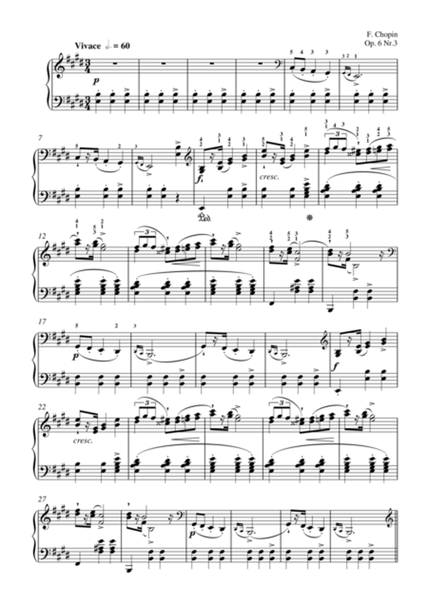 Mazurka op.6 no.3 in E-major