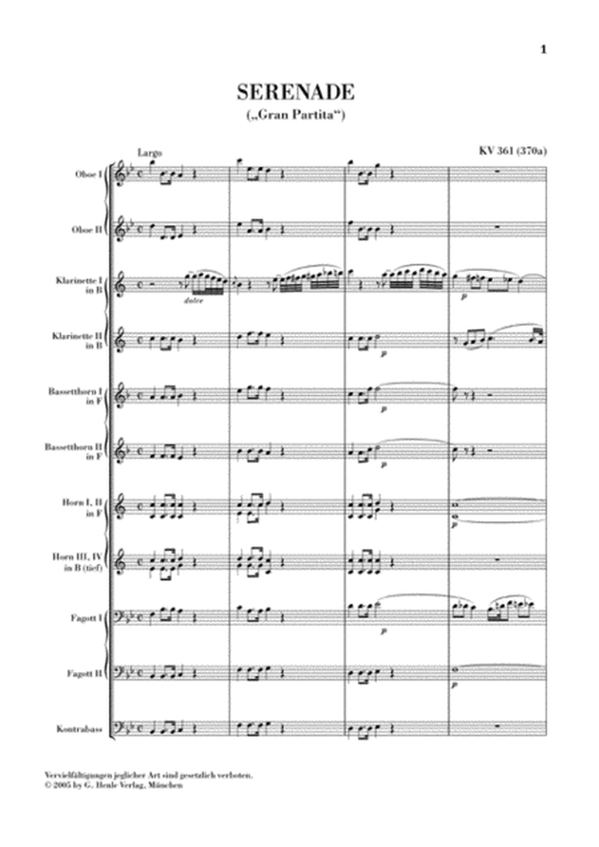 Serenade Gran Partita Bb Major KV 361 (370a)
