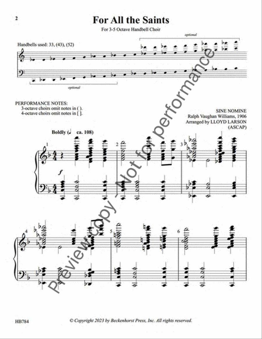 For All the Saints - Larson 5-Octaves scores gallery preview page 2