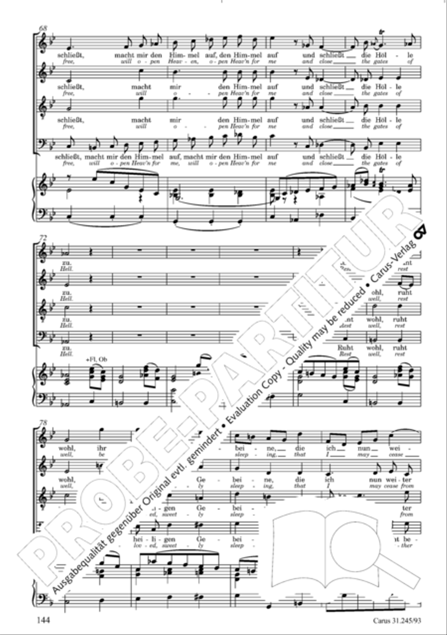 St. John Passion (Johannes-Passion) 4-Part scores gallery preview page 145