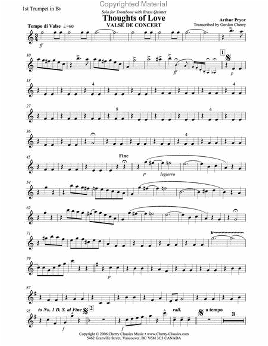 Thoughts of Love Brass Quintet scores gallery preview page 4