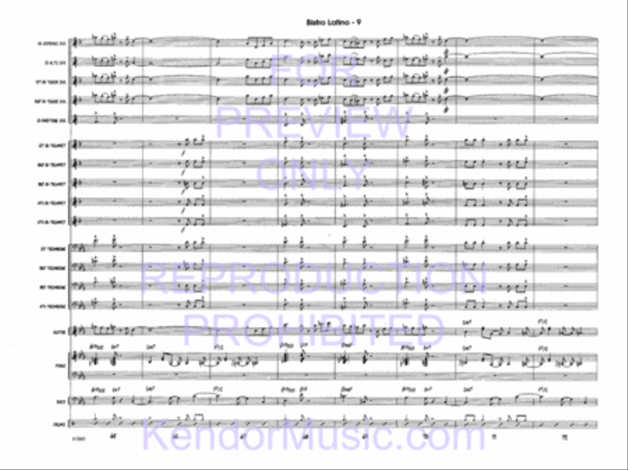 Bistro Latino Jazz Ensemble scores gallery preview page 11