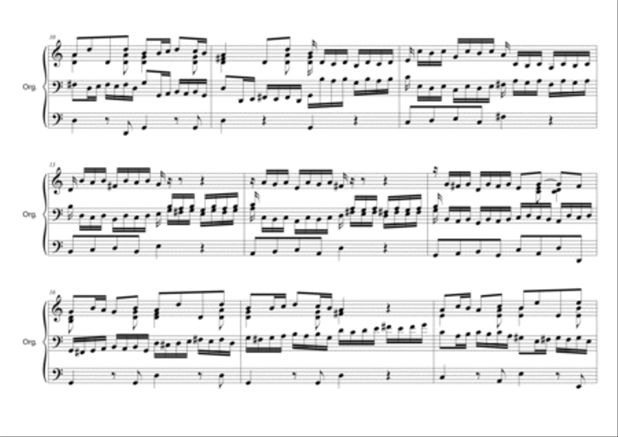 ORGAN CONCERTO No.4 in C Major - BWV 595 - 1st. Movement of a Concerto by Prince Johann Ernst's of Organ Solo scores gallery preview page 2