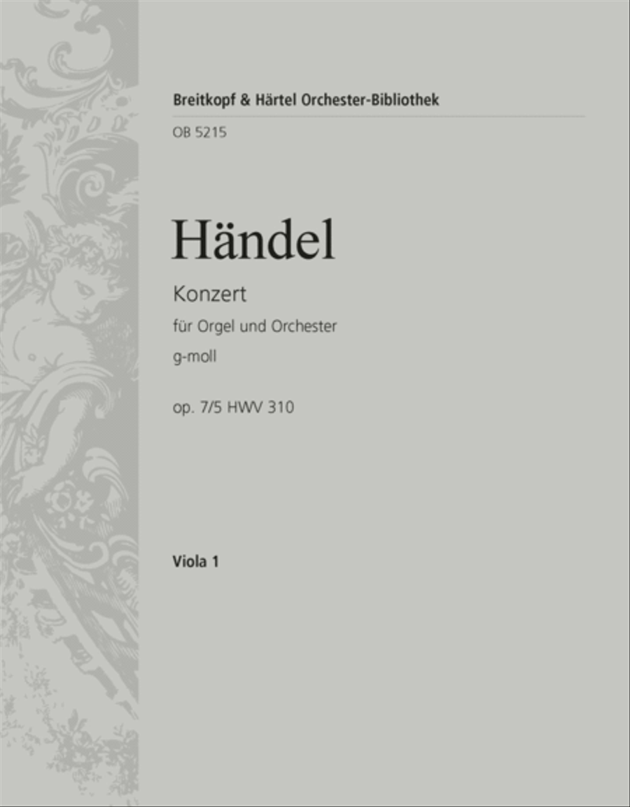 Organ Concerto (No. 11) in G minor Op. 7/5 HWV 310 Orchestra scores gallery preview page 1