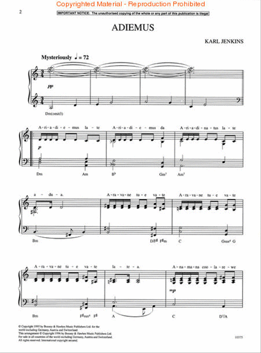 Adiemus (Theme) Piano Solo scores gallery preview page 2