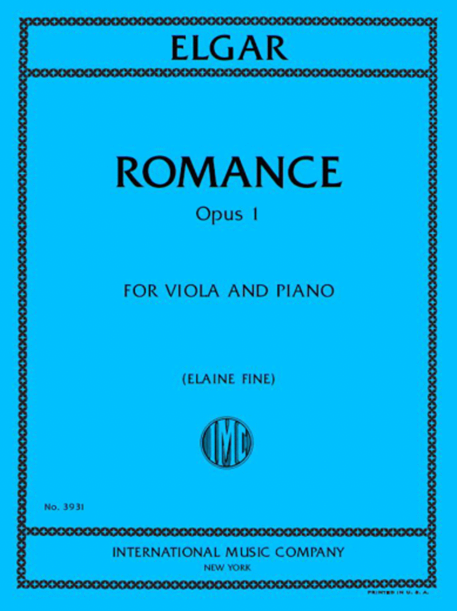 Romance, Op. 1, for Viola and Piano