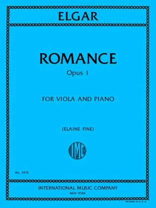 Book cover for Romance, Op. 1, for Viola and Piano