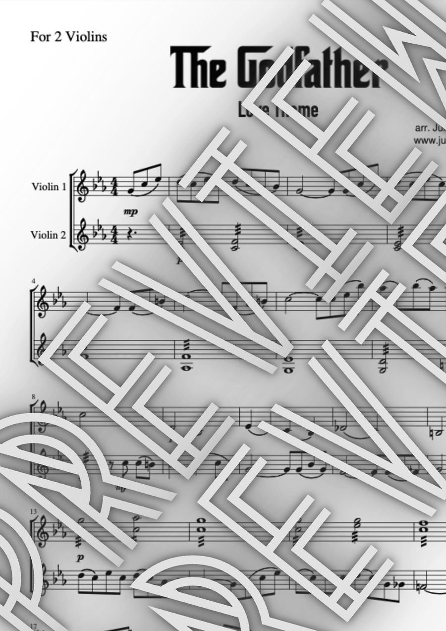 The Godfather (love Theme) String Duet scores gallery preview page 1