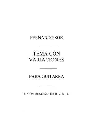 Book cover for Tema Con Variaciones (R Sainz De La Maza) Guitar