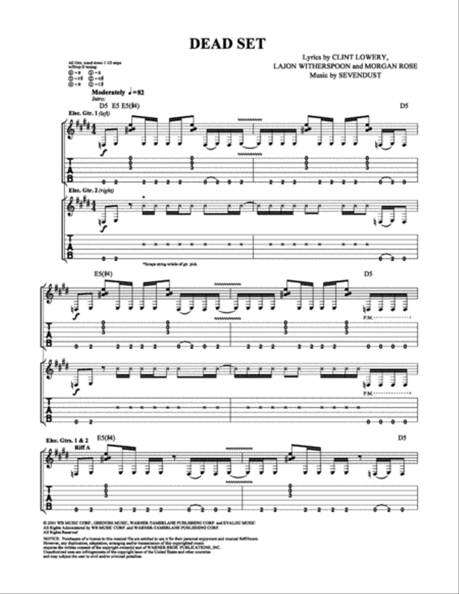 Dead Set Dead Set Electric Guitar scores gallery preview page 1