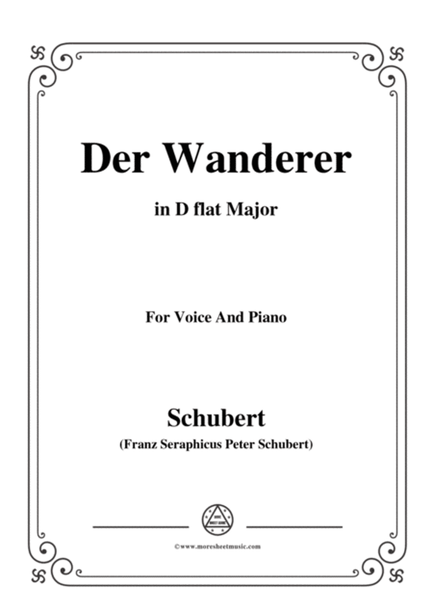 Schubert-Der Wanderer,Op.65 No.2,in D flat Major,for Voice&Piano image number null