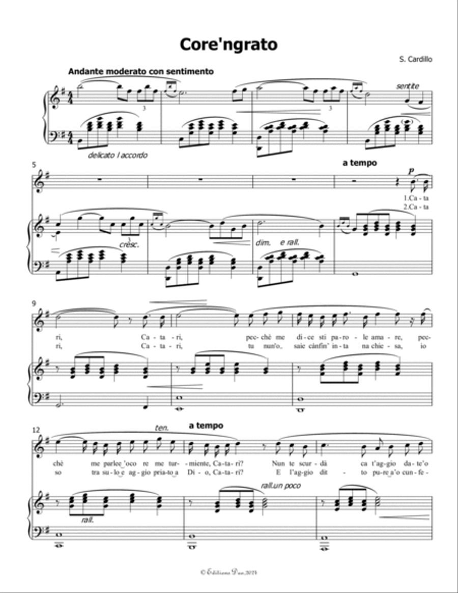 Corengrato, by S. Cardillo, in G Major Voice scores gallery preview page 3