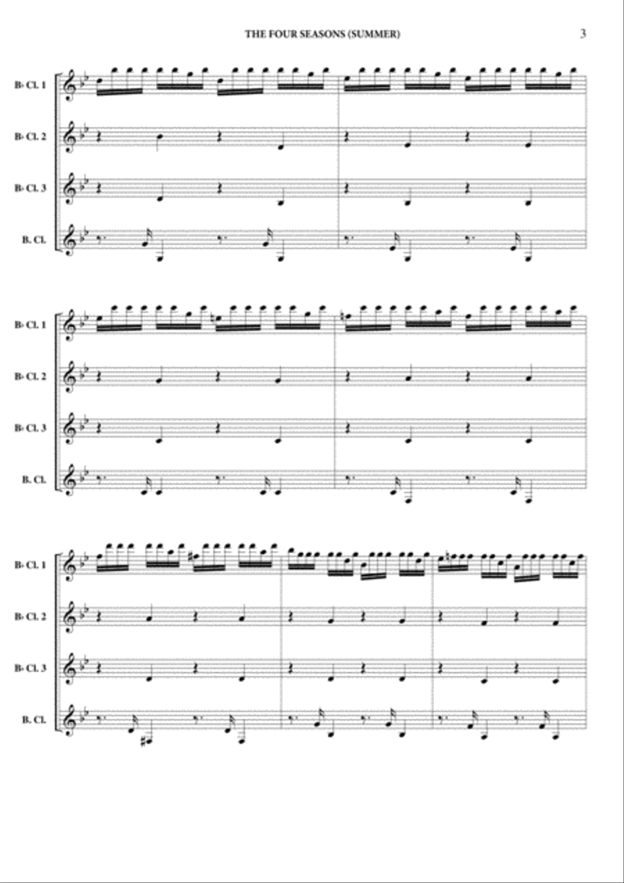 The Four Seasons: Summer Clarinet Quartet scores gallery preview page 4