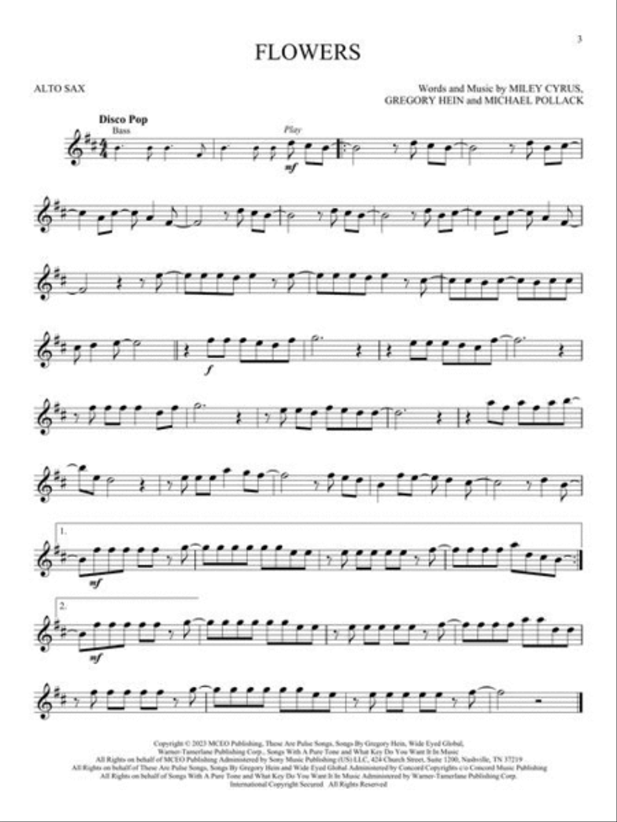 11 Top Hits for Alto Sax Alto Saxophone scores gallery preview page 5