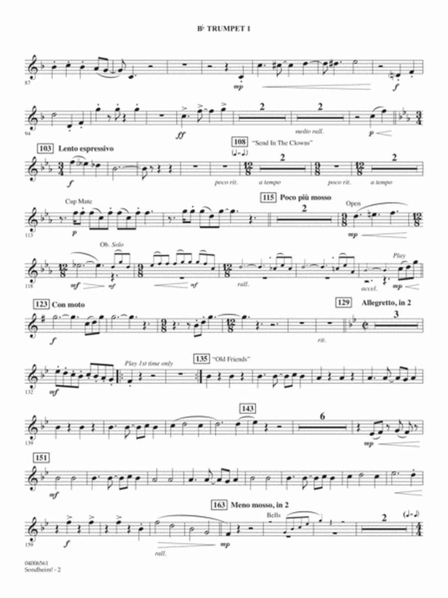 Sondheim! (arr. Stephen Bulla) - Bb Trumpet 1