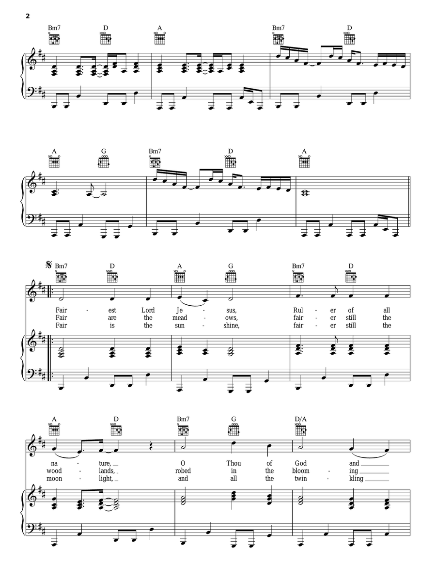 Fairest Fairest Piano, Vocal, Guitar scores gallery preview page 2
