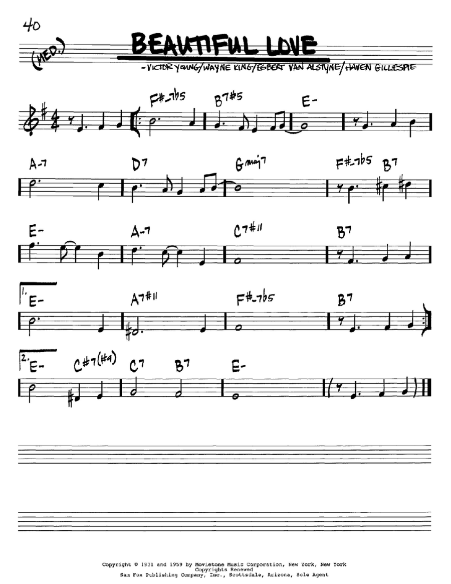 Beautiful Love B-Flat Instrument scores gallery preview page 1