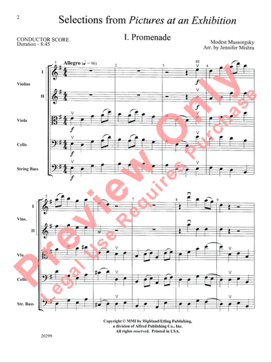 Pictures at an Exhibition, Selections from String Orchestra scores gallery preview page 3