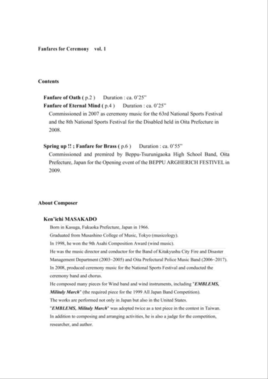 Fanfares for Celemony vol.1 (score & parts) Set of Parts scores gallery preview page 2