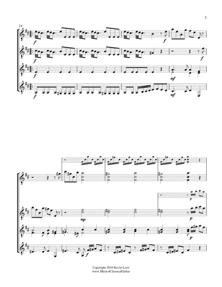 Concerto in D - i - Allegro giusto (Guitar Quartet) - Score and Parts image number null