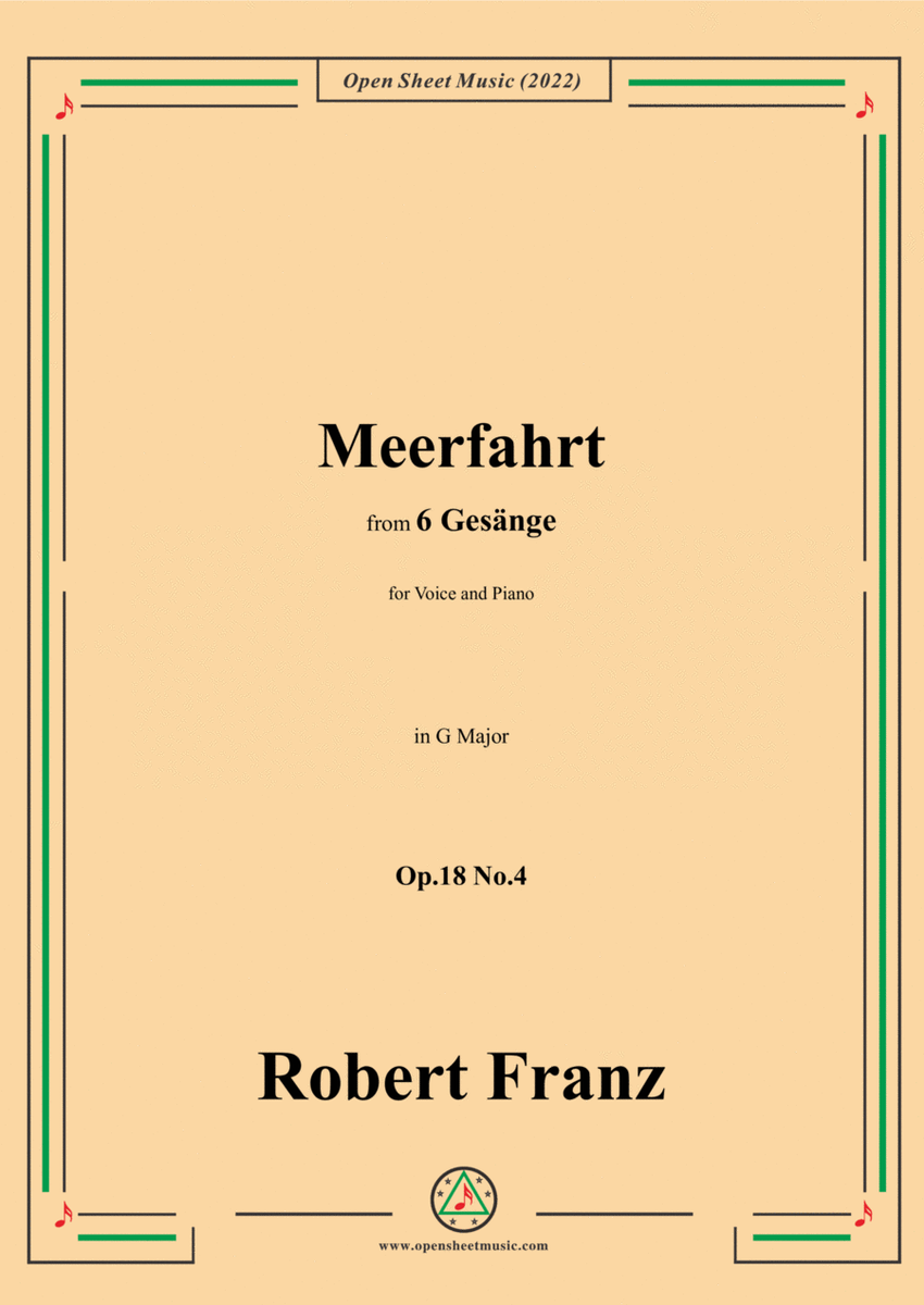 Franz-Meerfahrt,in G Major,Op.18 No.4,for Voice and Piano image number null