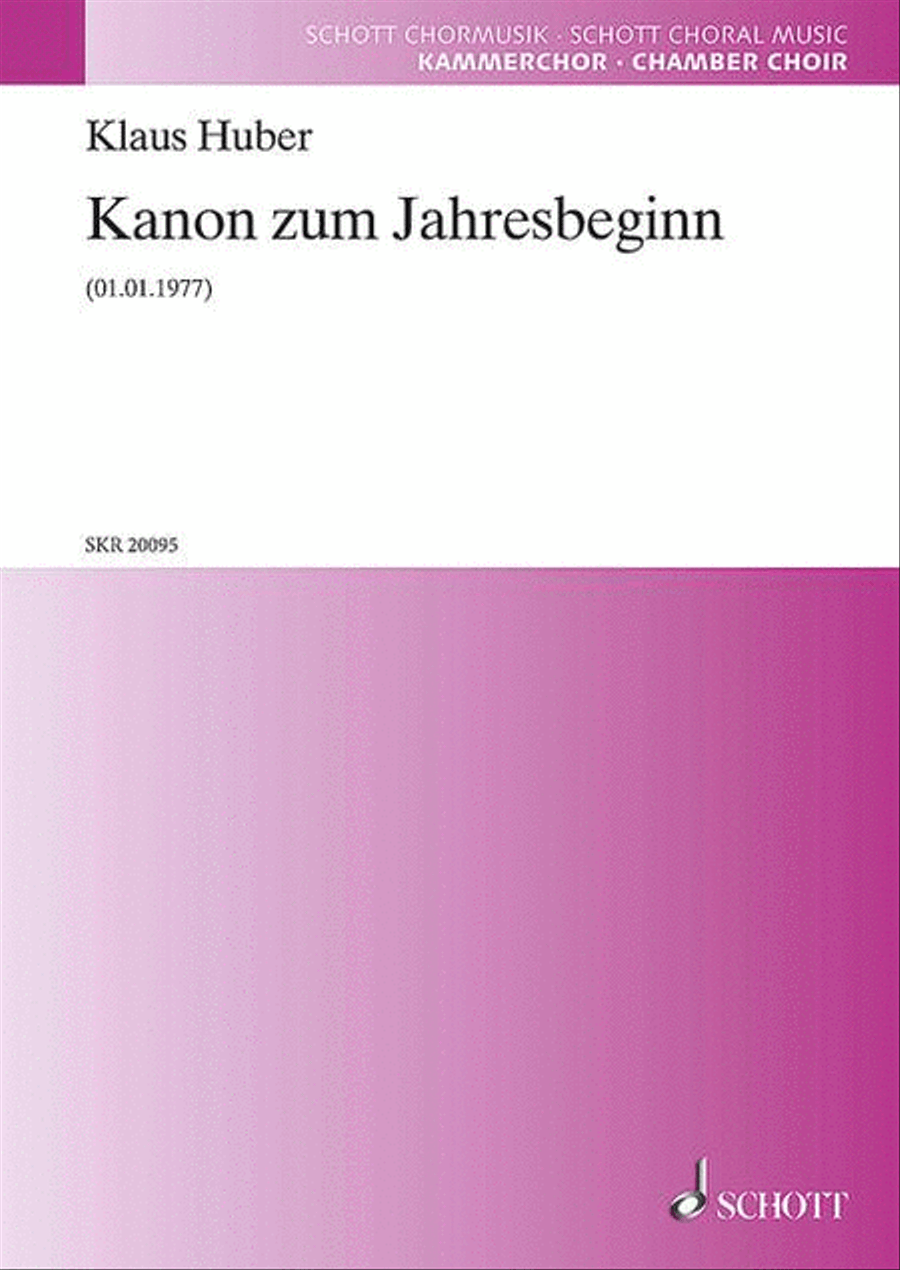 Kanon Zum Jahresbeginn Satb Choral Score - German