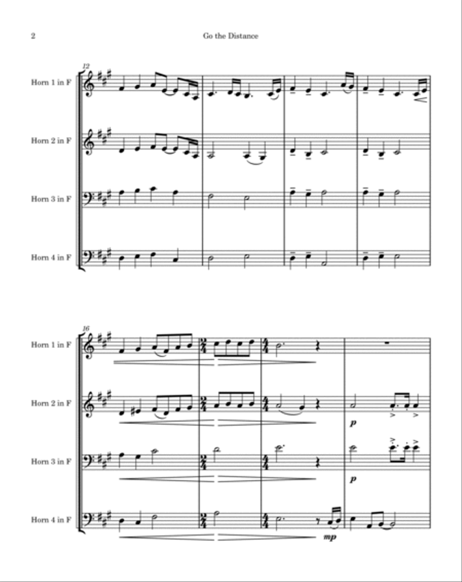 Go The Distance Brass Quartet scores gallery preview page 2