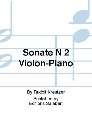 Book cover for Sonate N 2 Violon-Piano
