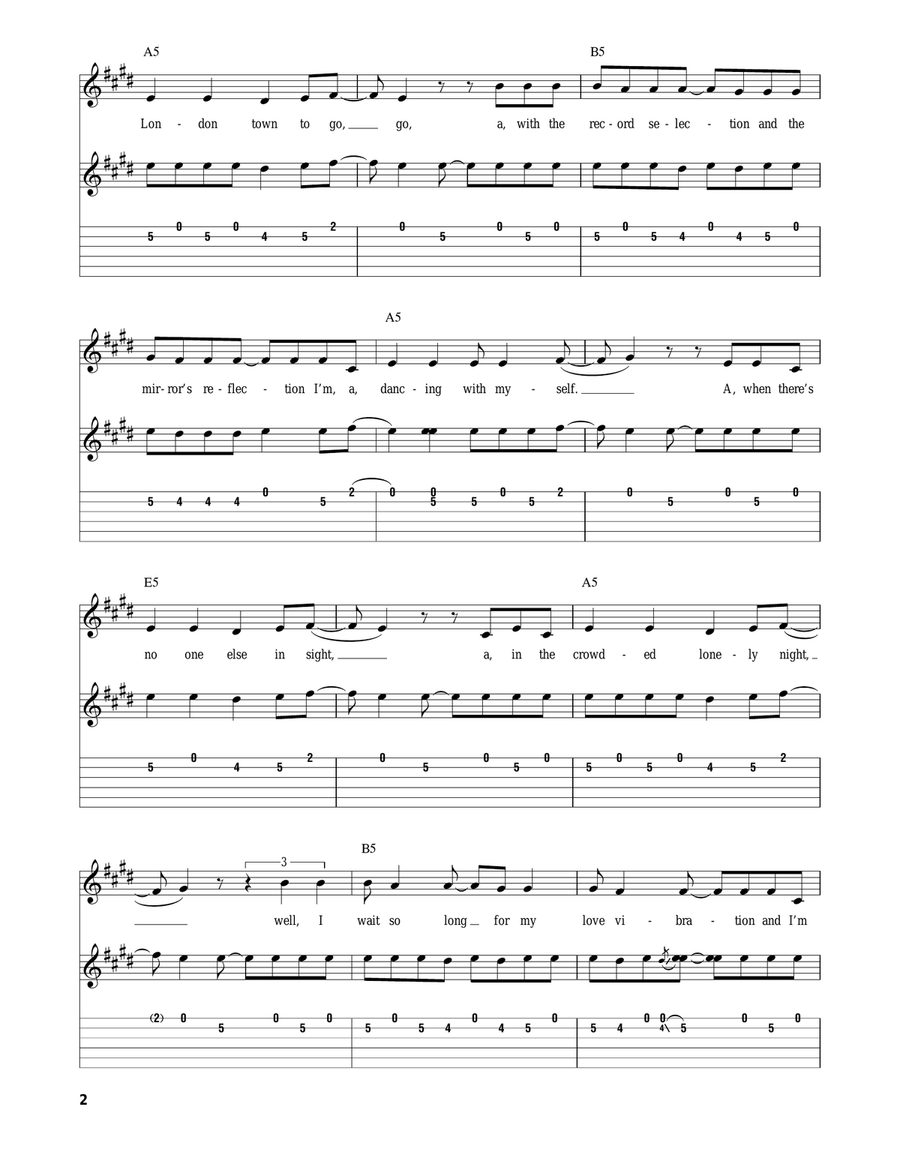 Dancing With Myself Acoustic Guitar scores gallery preview page 2