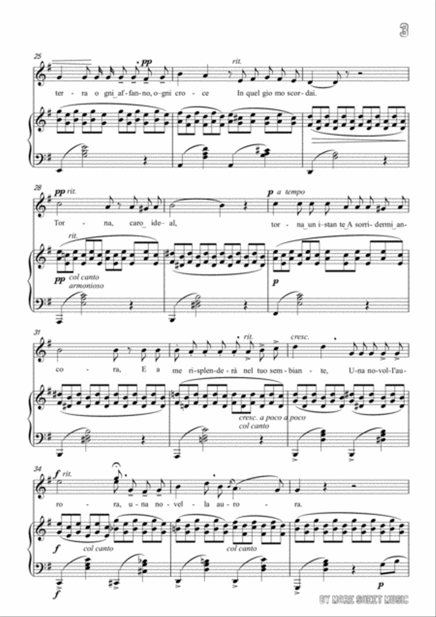 Tosti-Ideale in G Major,for Voice and Piano Voice Solo scores gallery preview page 5