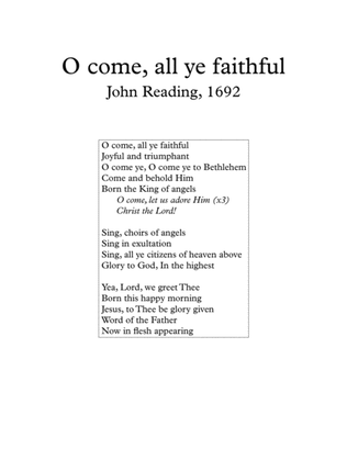 O Come All Ye Faithful (sing-along for chamber orchestra)
