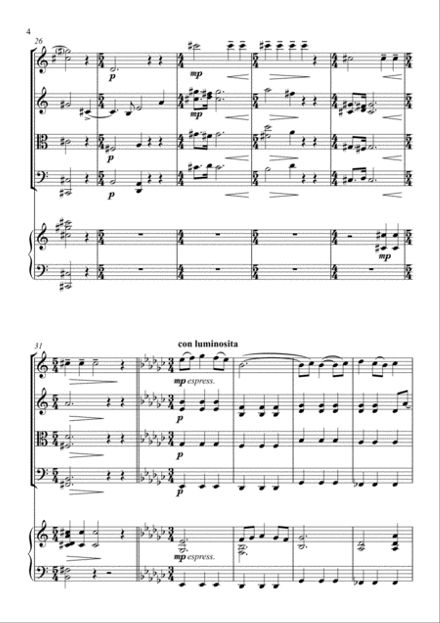 Adagio for Harp and Strings Chamber Orchestra scores gallery preview page 4