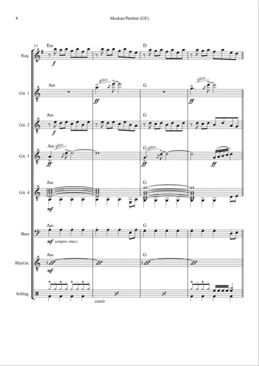 Doswidana Moskau Doswidana Moskau Electric Guitar scores gallery preview page 6