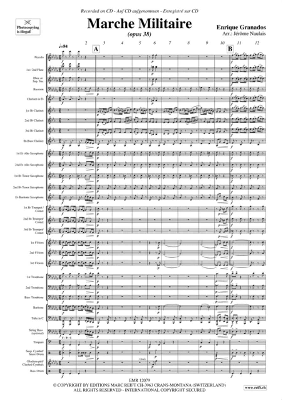 Marche Militaire Concert Band scores gallery preview page 3