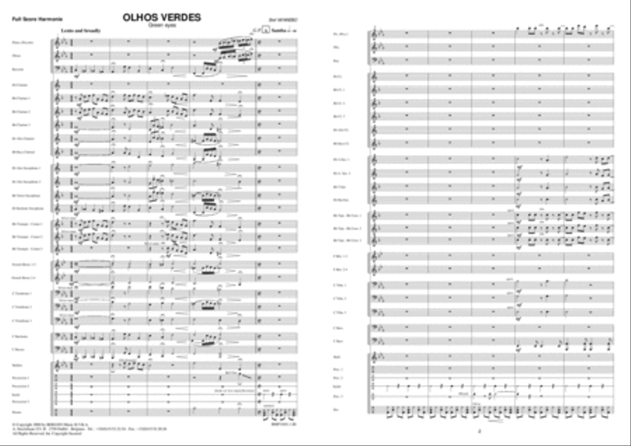 Olhos Verdes Concert Band scores gallery preview page 2