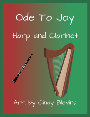 Book cover for Ode To Joy, for Harp and Clarinet