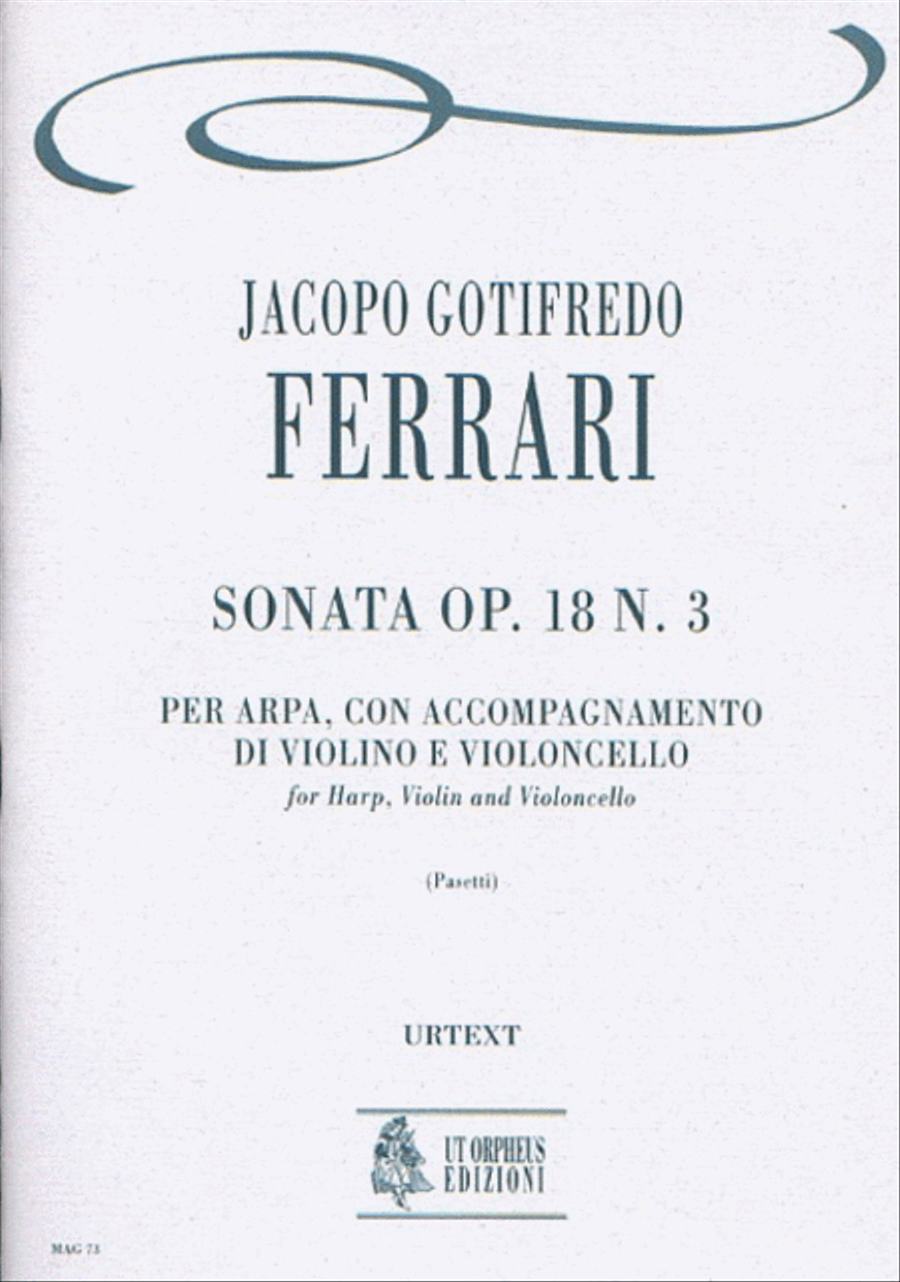 Sonata Op. 18 No. 3 for Arpa, Violin and Violoncello String Orchestra scores gallery preview page 1