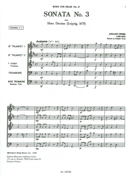 Sonata No.3 (Hora Decima) - Brass Quintet