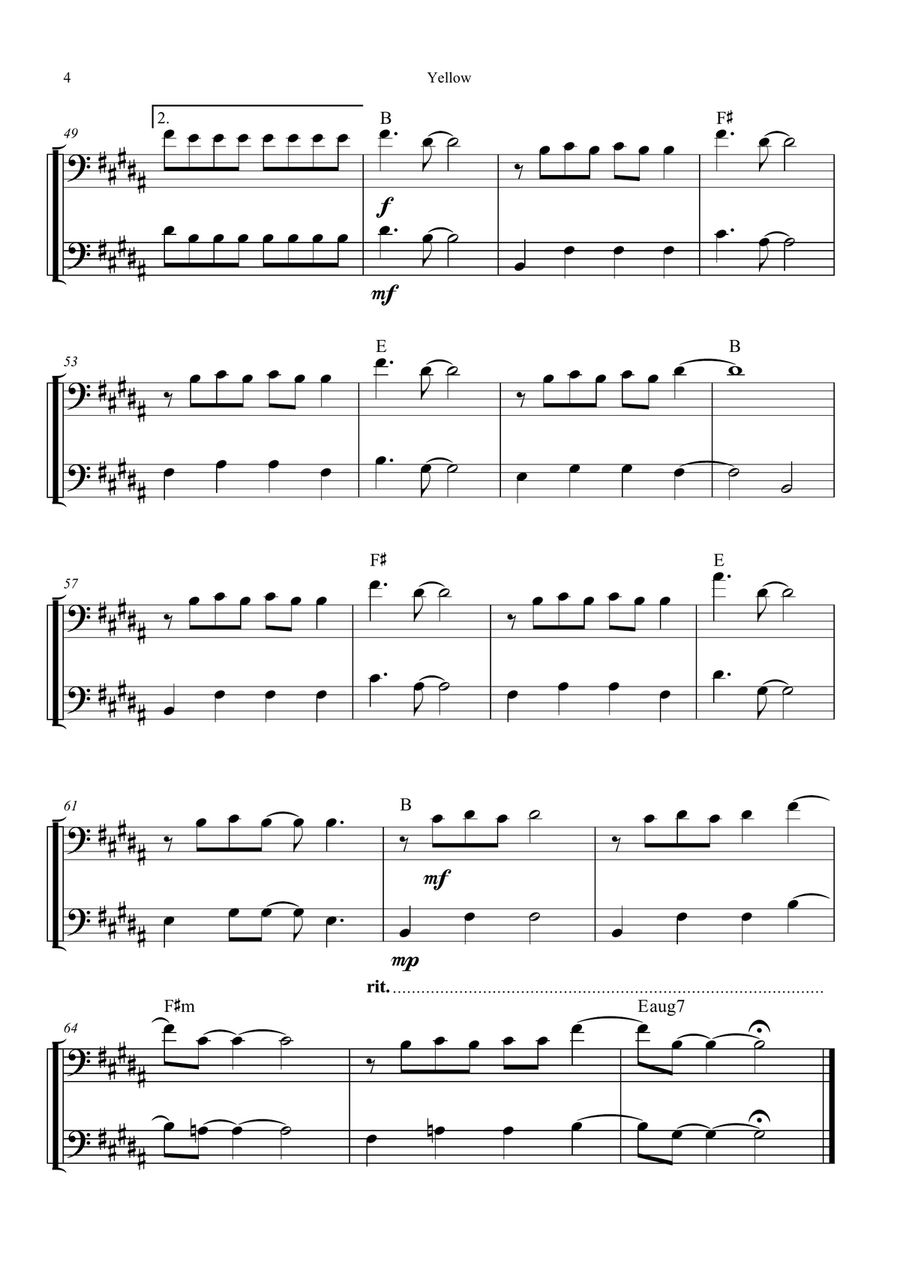 Yellow Trombone Duet scores gallery preview page 4