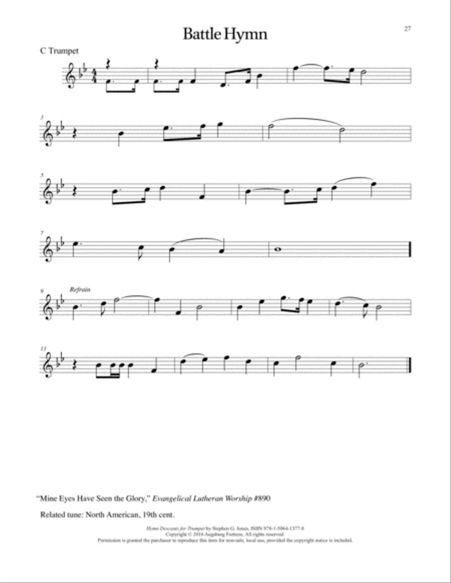 Hymn Descants for Trumpet C Trumpet scores gallery preview page 28